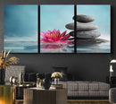 Zen Serenity Triptych Canvas Art, Lotus Flower and Balancing by MyGreatCanvas | Canvas Wall Art Prints | Photo Prints & Wall Decor