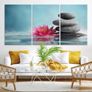 Zen Serenity Triptych Canvas Art, Lotus Flower and Balancing by MyGreatCanvas | Canvas Wall Art Prints | Photo Prints & Wall Decor
