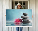 Zen Serenity Triptych Canvas Art, Lotus Flower and Balancing by MyGreatCanvas | Canvas Wall Art Prints | Photo Prints & Wall Decor