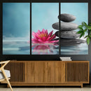 Zen Serenity Triptych Canvas Art, Lotus Flower and Balancing by MyGreatCanvas | Canvas Wall Art Prints | Photo Prints & Wall Decor