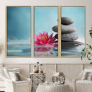 Zen Serenity Triptych Canvas Art, Lotus Flower and Balancing by MyGreatCanvas | Canvas Wall Art Prints | Photo Prints & Wall Decor