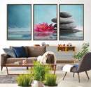 Zen Serenity Triptych Canvas Art, Lotus Flower and Balancing by MyGreatCanvas | Canvas Wall Art Prints | Photo Prints & Wall Decor