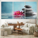 Zen Serenity Triptych Canvas Art, Lotus Flower and Balancing by MyGreatCanvas | Canvas Wall Art Prints | Photo Prints & Wall Decor