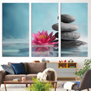 Zen Serenity Triptych Canvas Art, Lotus Flower and Balancing by MyGreatCanvas | Canvas Wall Art Prints | Photo Prints & Wall Decor