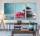 Zen Serenity Triptych Canvas Art, Lotus Flower and Balancing by MyGreatCanvas | Canvas Wall Art Prints | Photo Prints & Wall Decor