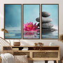 Zen Serenity Triptych Canvas Art, Lotus Flower and Balancing by MyGreatCanvas | Canvas Wall Art Prints | Photo Prints & Wall Decor
