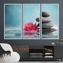 Zen Serenity Triptych Canvas Art, Lotus Flower and Balancing by MyGreatCanvas | Canvas Wall Art Prints | Photo Prints & Wall Decor