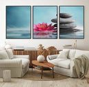 Zen Serenity Triptych Canvas Art, Lotus Flower and Balancing by MyGreatCanvas | Canvas Wall Art Prints | Photo Prints & Wall Decor