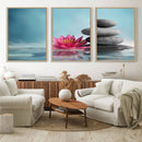 Zen Serenity Triptych Canvas Art, Lotus Flower and Balancing by MyGreatCanvas | Canvas Wall Art Prints | Photo Prints & Wall Decor