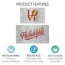 US States Philadelphia Design Non Skid Washable Kitchen Runner Rugs Set of 2| 44 x 24 and 31.5 x 20 Inches Floor Mats |Red