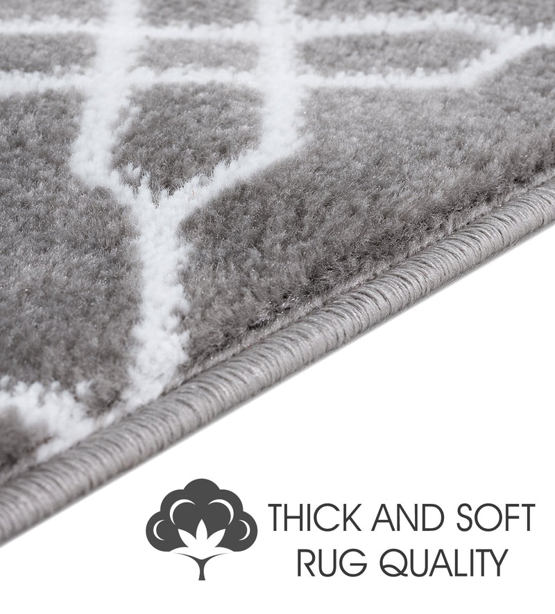 Stair Treads Rug 9"x28" Zigzag Collection | Gray & White