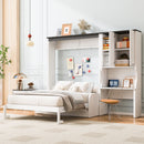 Multi Functional Murphy Bed With Sofa, Desk, And Storage Cabinet In, Full Size - White by HouseOfZazla