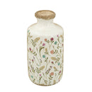 D5.3x10.6' Ceramic Cylinder Vase with Multi-Colored Floral Motifs by HouseOfZazla