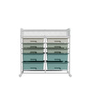 White Large Capacity 2-Row 10-Drawer Rolling Storage Cart