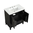 30" Bathroom Vanity With Sink Combo, Multi Functional Bathroom Cabinet With Doors And Drawer - Black by HouseOfZazla