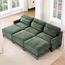 Stylish Sofa With Ottoman And Lumbar Pillows, Ergonomic Design by HouseOfZazla