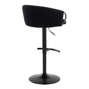 Claire - Contemporary Adjustable Barstool With Swivel With Rounded T Footrest (Set of 2) by HouseOfZazla