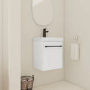 18" Floating Wall-Mounted Bathroom Vanity with Ceramic Sink