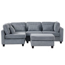 5 Pieces L shaped Sofa with Removable Ottomans and comfortable waist pillows