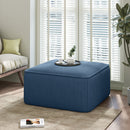 Upholstered Square Ottoman,Navy Blue