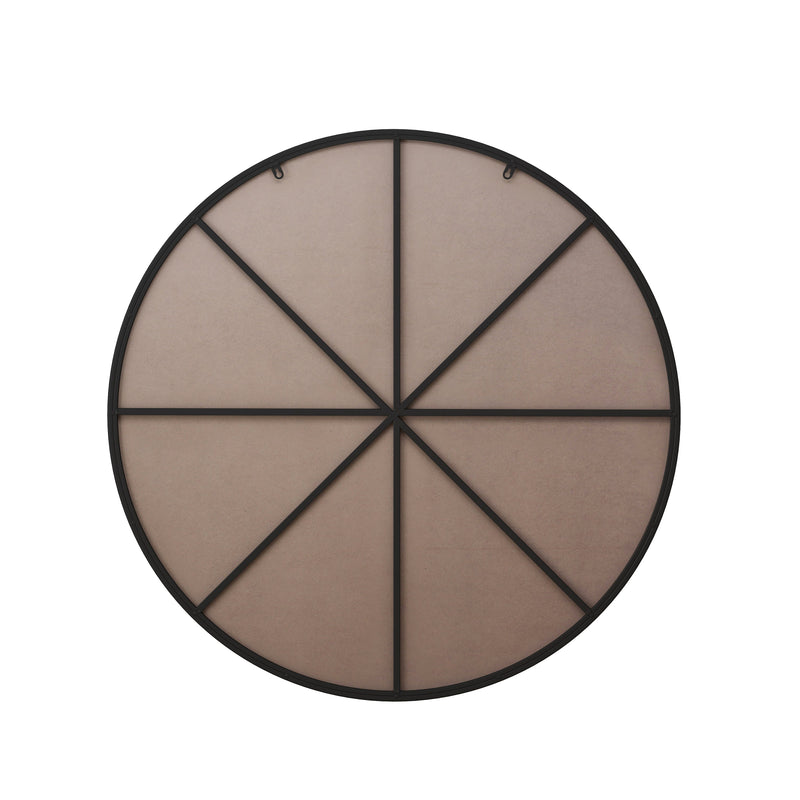 48" Wall Mounted Black Circular Mirror, for Bathroom, Living Room, Bedroom Wall Decor