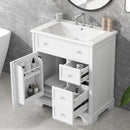 Bathroom Vanity With Sink Top, Cabinet With Door And 2 Drawers - White by HouseOfZazla