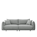 90.5" Modern Couch for Living Room Sofa, Solid Wood Frame and Stable Metal Legs, 2 Pillows, Sofa Furniture for Apartment