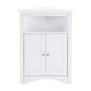 Bathroom Floor Corner Cabinet with Doors and Shelves