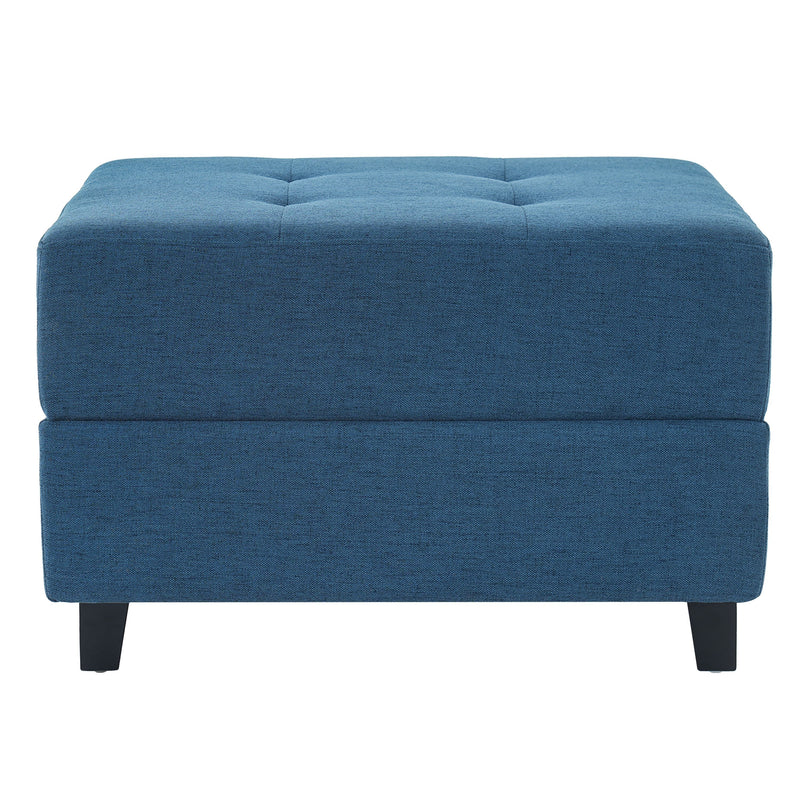 Navy Tufted Ottoman, photo 6 of 10