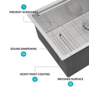 33" Undermount Kitchen Sink Single Bowl Ledge Workstation In 16 Gauge Stainless Steel - White by HouseOfZazla
