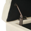 Button Tufted Diamond Stitch Storage Ottoman - Beige by HouseOfZazla