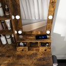 Vanity Desk Set with LED Lighted Mirror & Padded Stool