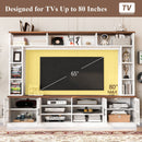 Wall Unit Entertainment Center With Bookshelves For TVs Up To 80", Tempered Glass Doors And Adjustable Shelves by HouseOfZazla