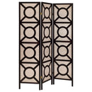 Circle Pattern 3 Panel Folding Screen - Brown by HouseOfZazla