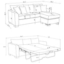 Pacheco - Upholstered Sleeper Sectional Chaise Sofa With Pocket Coils And Reversible Cushions - Dark Gray by HouseOfZazla