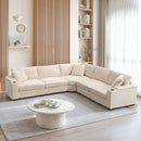 Convertible L Shaped Sectional Corner Couch With Armrest Storage Cup Holders USB Charger, Irregular Corner Oversized Comfy Modular Sofa by Unique Piece Furniture
