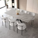 Extendable Dining Table Set With Curved Backrest Upholstered Chairs by HouseOfZazla