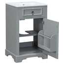 Elegant Bathroom Vanity With Ceramic Sink, Soft Close Door, Adjustable Shelf by HouseOfZazla