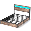 Frame With Hydraulic Lift Storage, RGB LED Lights & Multi-Port Charging, No Box Spring Needed by HouseOfZazla