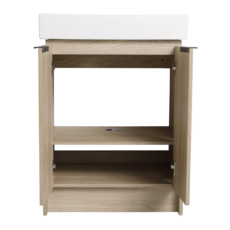 24 Inch Bathroom Vanity With Ceramic Basin (KD-Packing)