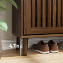 Medieval Modern Shoe Cabinet With 2 Flip Drawers And Fence Design by Unique Piece Furniture