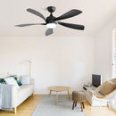 Ceiling Fan With 3-Color Dimmable LED Light and Remote Control - Black by HouseOfZazla