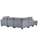 5 Pieces L shaped Sofa with Removable Ottomans and comfortable waist pillows