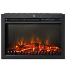 24" Electric Fireplace Insert, Retro Recessed Fireplace Heater with Realistic Flame, Remote Control and Adjustable Brightness, 750/1500W, Black