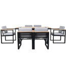 7 Pieces Outdoor Dining Set Patio Dining Table And Chair Set With And Removable Cushions For Patio by HouseOfZazla