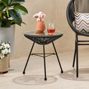 Nusa - Modern Rattan Side Table With Tempered Glass Top
