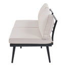 6-Piece Outdoor Sectional Sofa Set with Round Nesting Coffee Tables and Seating Sofa with Cushions for Patio, Porch and Garden (Beige)