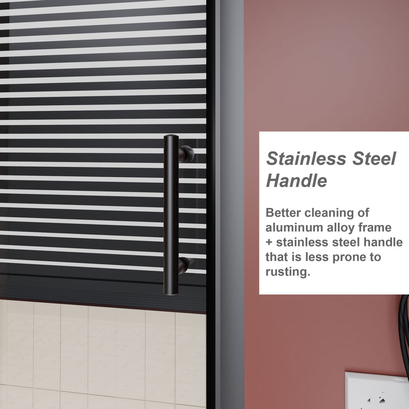 Sliding Shower Door For Bathtub - Matt Black, photo 7 of 8