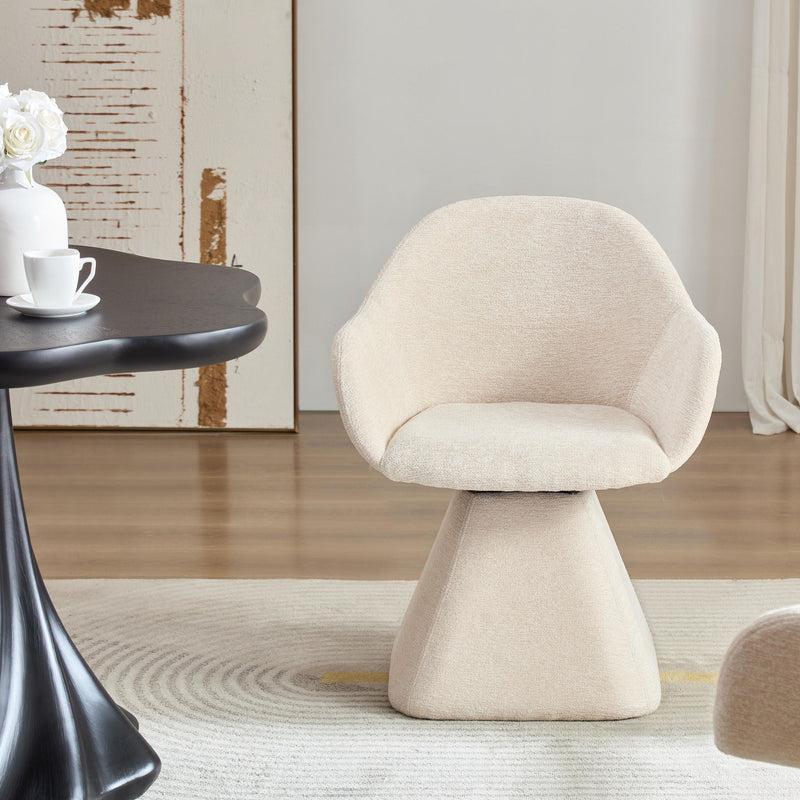 180° Rotating Accent Chair For Living Room - Beige, photo 8 of 14