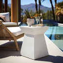 Antique-Textured Magnesium Oxide Outdoor Side Table by HouseOfZazla